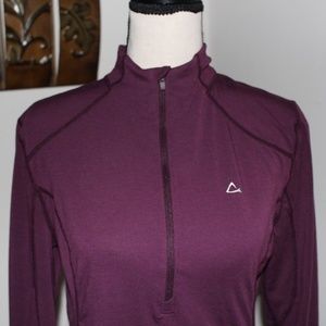 Paradox, Maroon merino Blend pull over  quarter zip  Base Layer top .....
